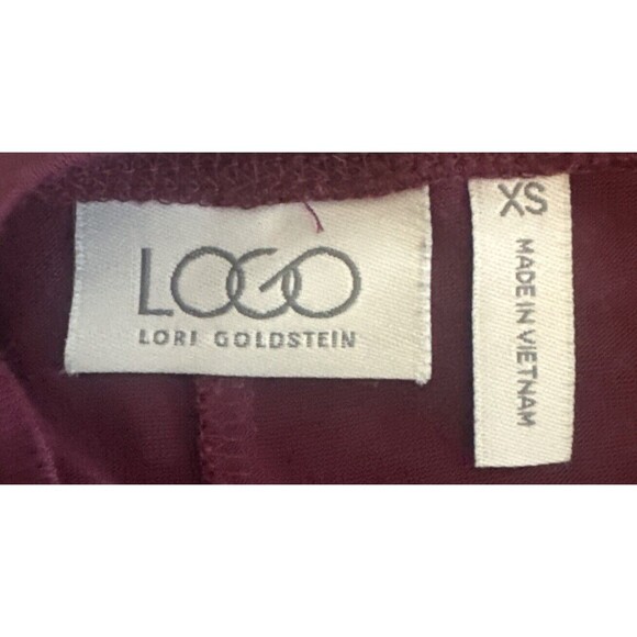 LOGO Lori Goldstein Long Sleeve Tunic Top Red Chiffon Pockets Back Drape Sz XS - Picture 7 of 10